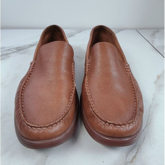 Johnston & Murphy Brannon Venetian Cognac Sheepskin Leather Slip On Loafers, 9.5 main image 5